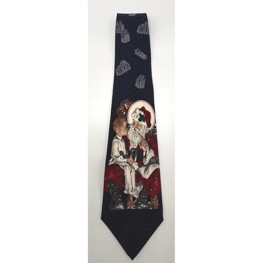 Norman Rockwell Santa Christmas The Saturday Evening Post 1996 Holiday Necktie